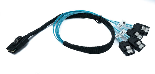 SYSTEM-S SFF-8087 kapall 50 cm Mini SAS 36 pinna í 4x SATA 7 pinna fyrir RAID harða disk móðurborð