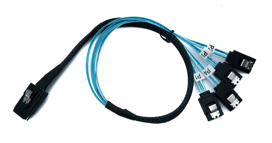 SYSTEM-S SFF-8087 kapall 50 cm Mini SAS 36 pinna í 4x SATA 7 pinna fyrir RAID harða disk móðurborð