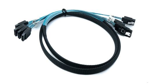 SYSTEM-S SFF-8087 kapall 100 cm 4x SATA 7 pinna karlkyns í 4x karlkyns fyrir RAID harða disk móðurborð
