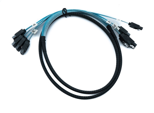 SYSTEM-S SFF-8087 kapall 100 cm 4x SATA 7 pinna karlkyns í 4x karlkyns fyrir RAID harða disk móðurborð