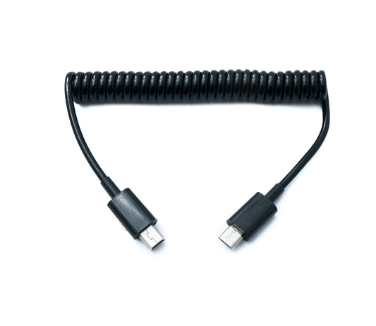 SYSTEM-S USB 2.0 cable 70 cm Mini B plug to Micro B plug spiral extendable