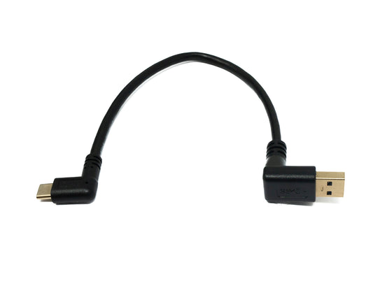 SYSTEM-S USB 3.1 cable 25 cm Type C male to 3.0 Type A male Down Angled