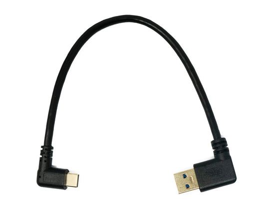 SYSTEM-S USB 3.1 cable 25 cm Type C male to 3.0 Type A male Right Angled