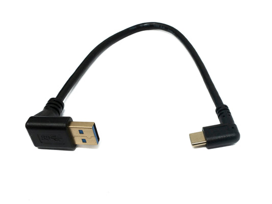 SYSTEM-S USB 3.1 snúra 25 cm Tegund C karlkyns í 3.0 Tegund A karlkyns Upphallaður