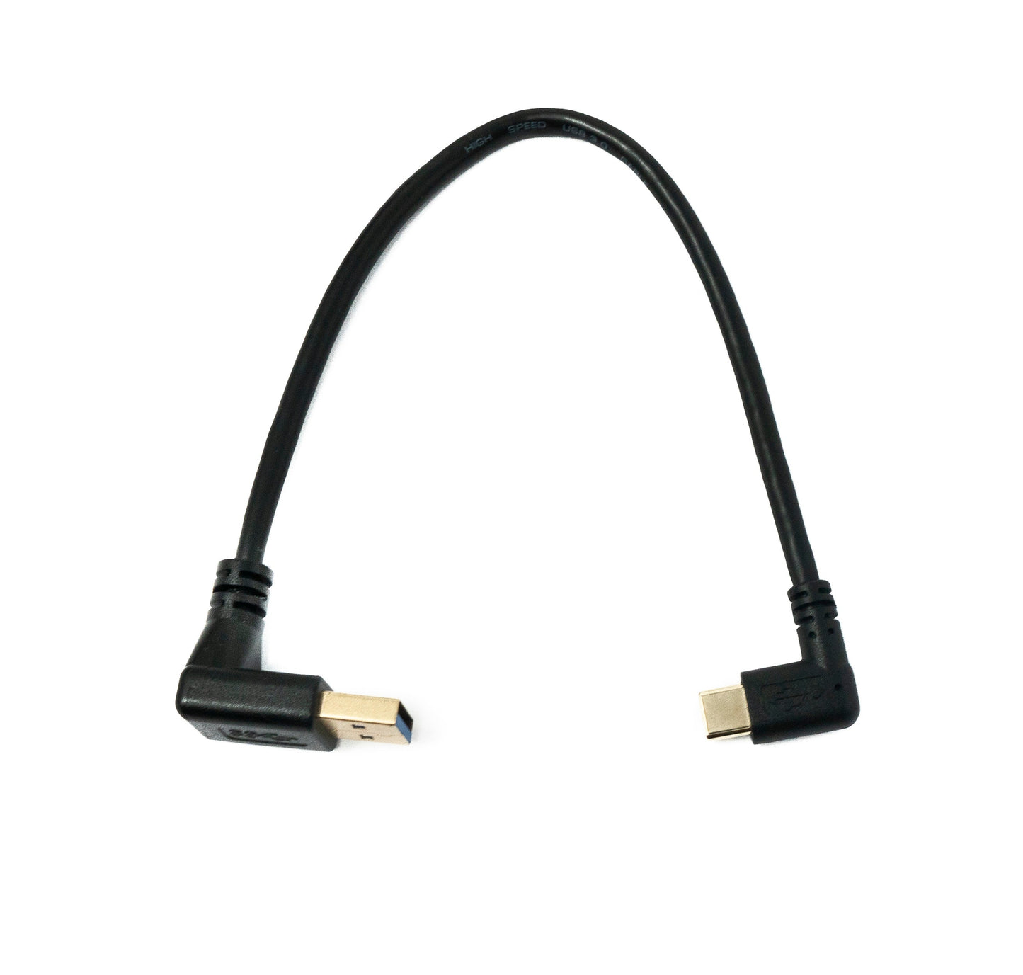 SYSTEM-S USB 3.1 snúra 25 cm Tegund C karlkyns í 3.0 Tegund A karlkyns Upphallaður