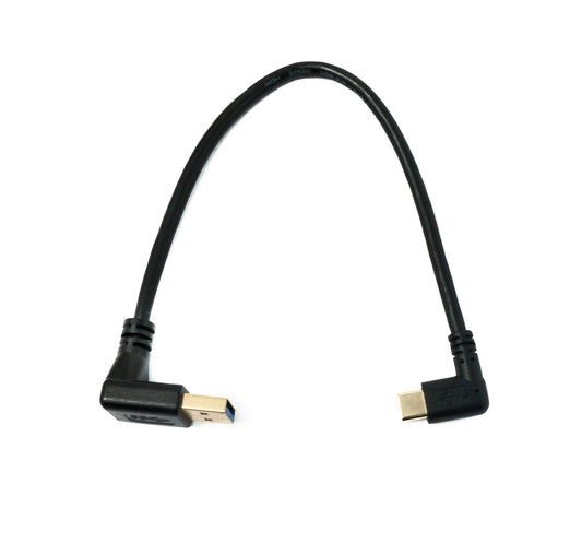 SYSTEM-S USB 3.1 snúra 25 cm Tegund C karlkyns í 3.0 Tegund A karlkyns Upphallaður