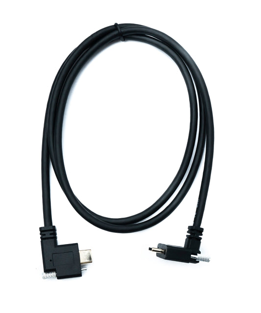 SYSTEM-S USB 3.1 Gen 2 cable 100 cm Type C male to male single double screw 2x angle up down 10 Gbit/s