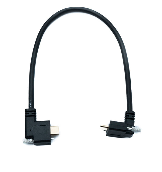 SYSTEM-S USB 3.1 Gen 2 cable 30 cm Type C male to male single double screw 2x angle up down 10 Gbit/s