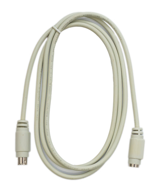 SYSTEM-S PS/2 cable 140 cm 6 PIN male to female for keyboard barcode scanner in gray