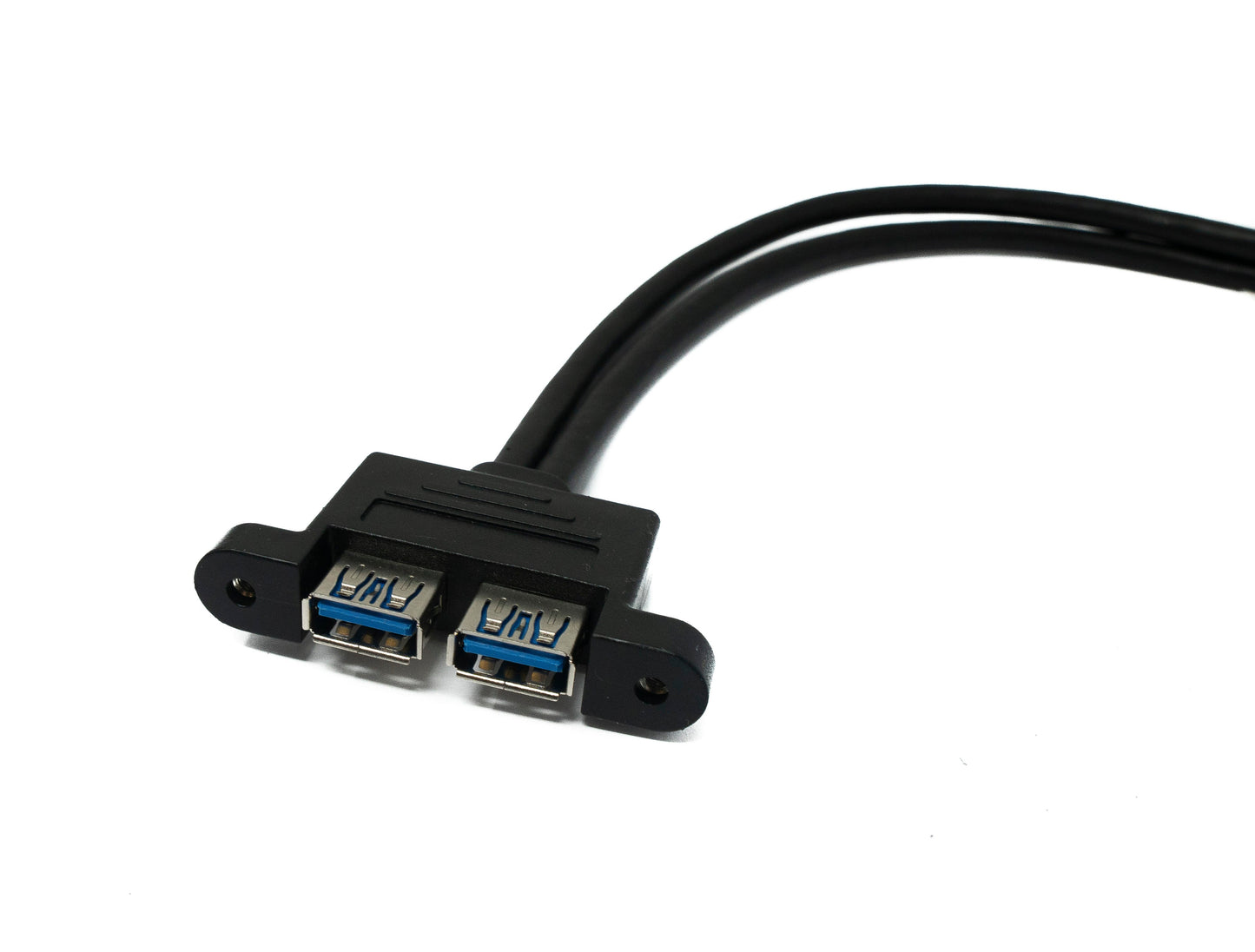 SYSTEM-S USB 3.0 Kabel 50 cm 20 Pin zu 2x Typ A Buchse Panel Mount 5 Gbit/s 100W