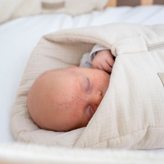 Pucksack Musselin mitwachsend - Ganzjahresschlafsack wärmend & atmungsaktiv