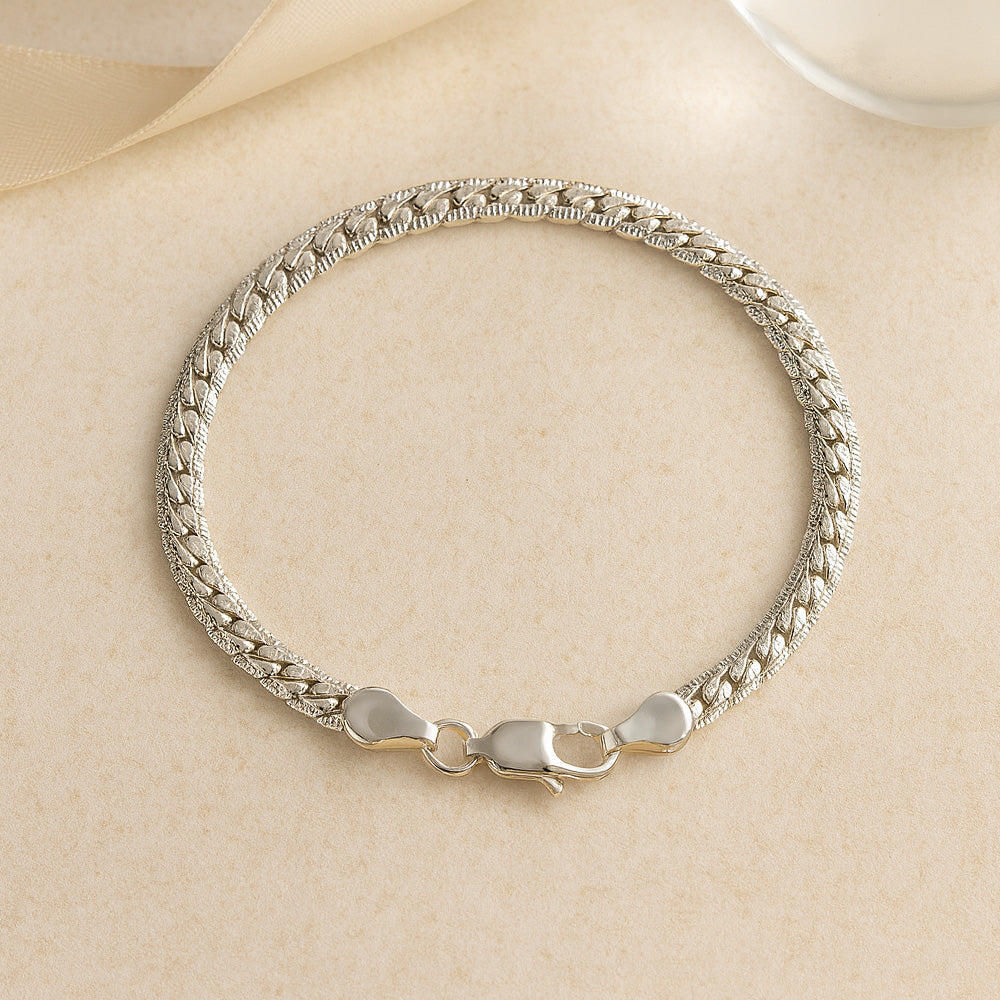 Armband aus 925er Sterling-Silber, Gliederarmband, 20cm