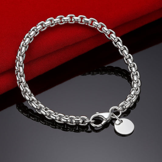 Bracelet made of 925 sterling silver, king's chain, 20 cm