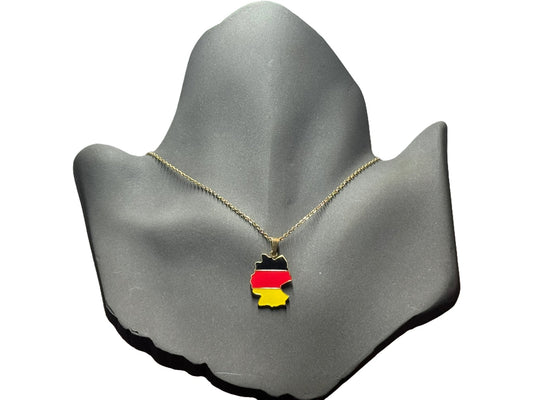 Deutschland Halskette - 18K vergoldet & Edelstahl