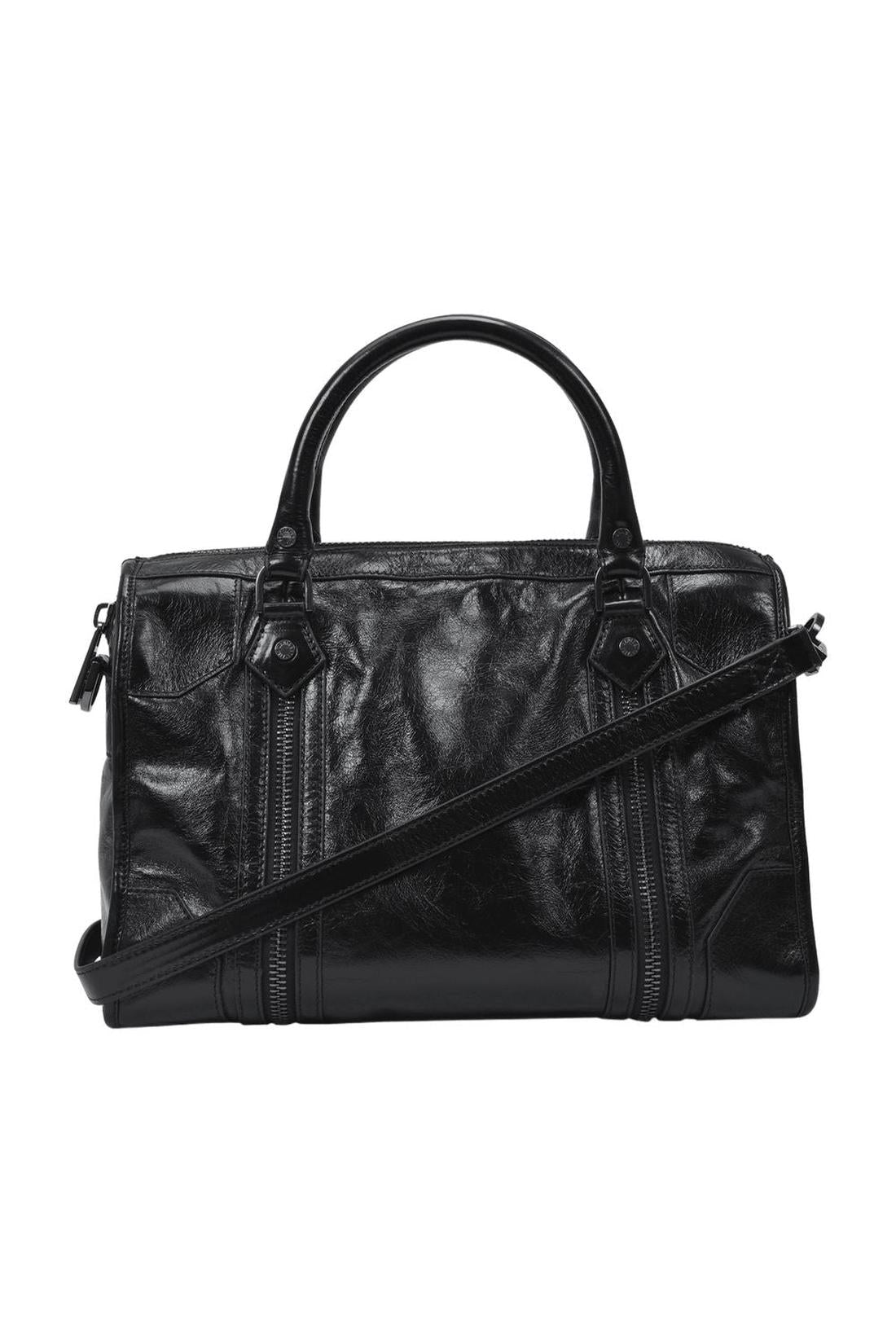 Tasche Sunny Medium aus schwarzem Leder