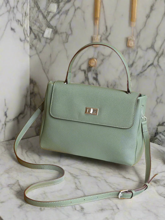 Hönnuð leðurtaska fyrir konur, retro axlar- og crossbody-skrifstofuveski