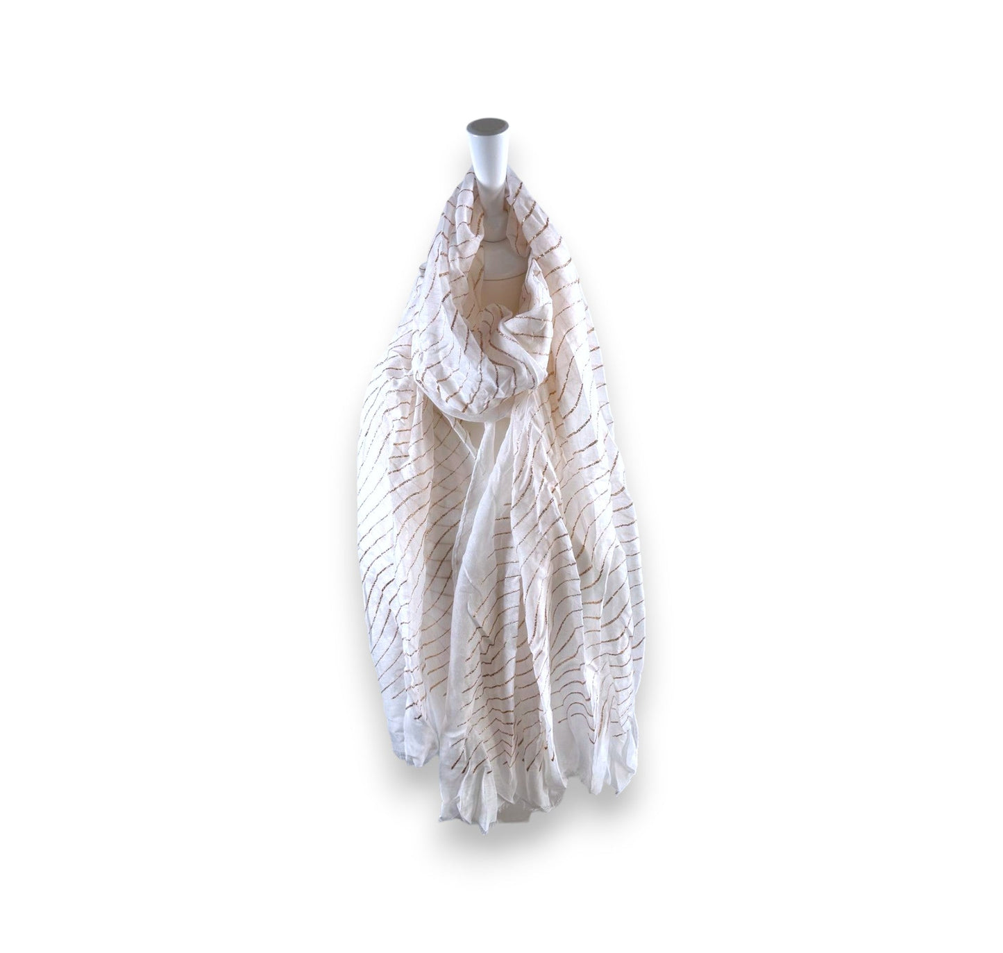 Damen Sommer Schal Glitzer Linien » leichtes Halstuch 180 x 70 cm » Sommerschal mit Glitzerstreifen » weich & dünn