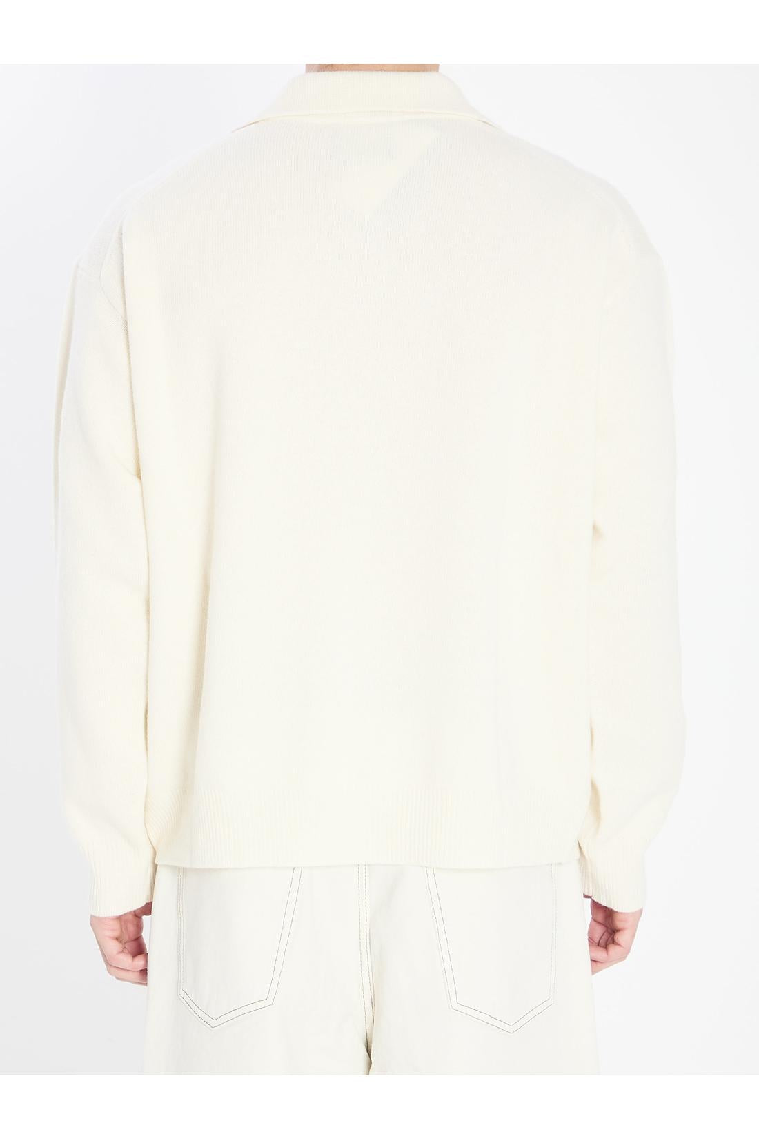 Wool and cashmere over polo