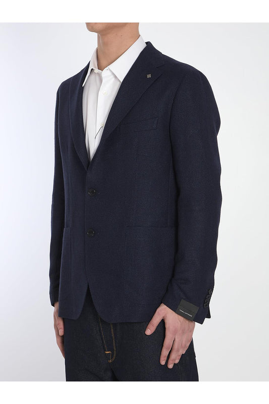 Wool and linen single-breasted jacket