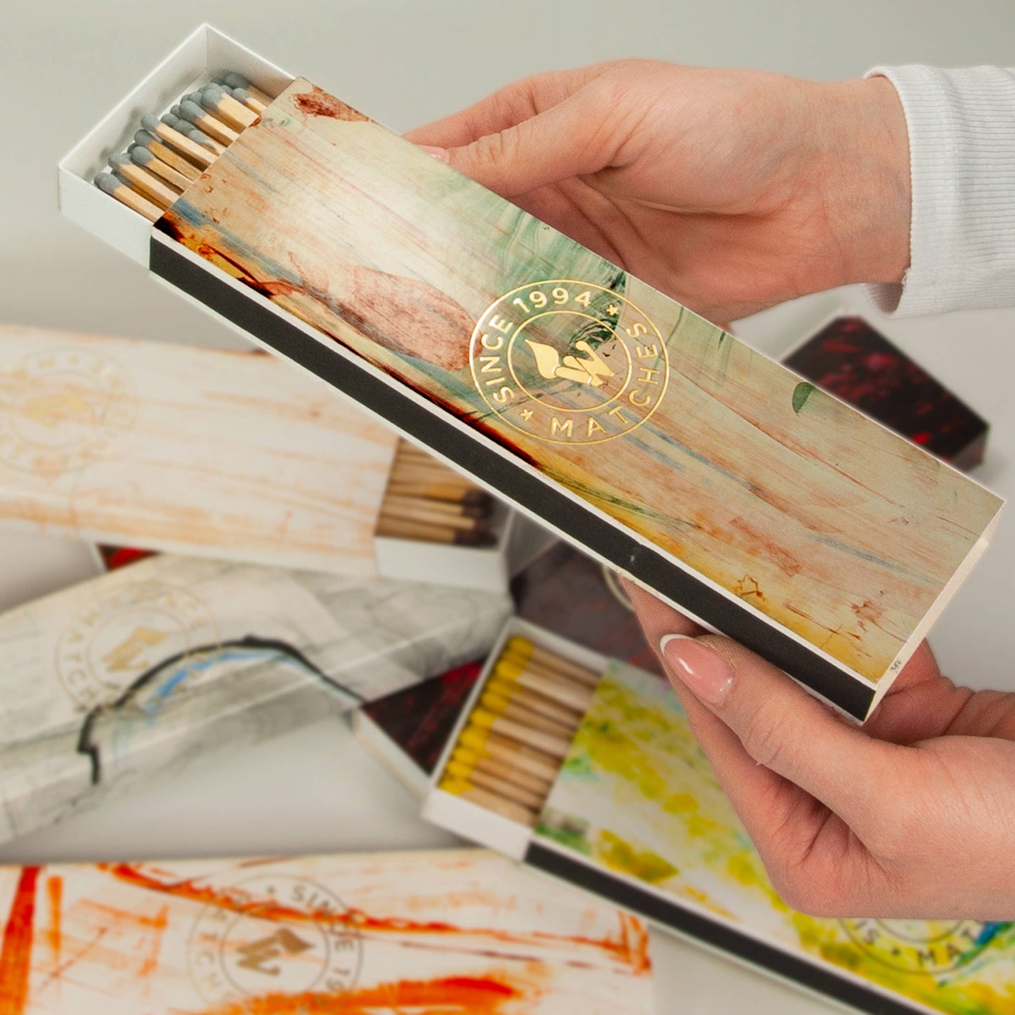 "ART" Premium Streichhölzer – Handbemalte Design-Streichhölzer, Unikat & nachhaltig