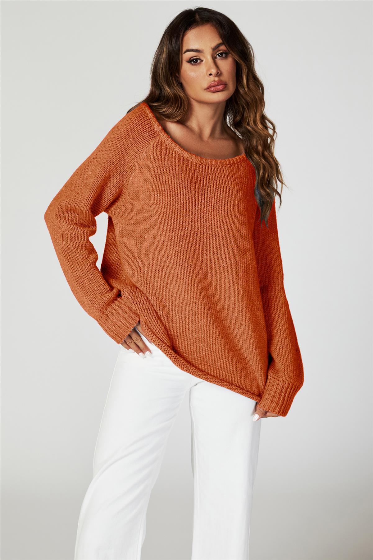 Comfy Jumper Top In Orange