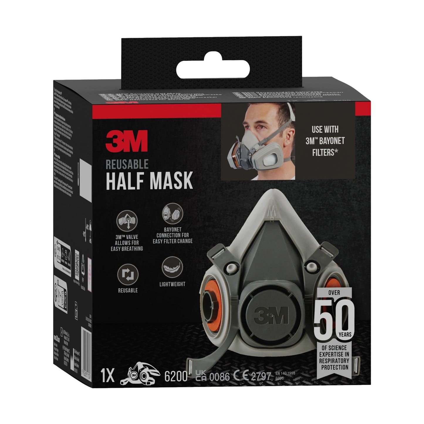 3M™ Halbmasken-Gehäuse 6200 wiederverwendbar, mittelgroß | Packung (1 Stück)