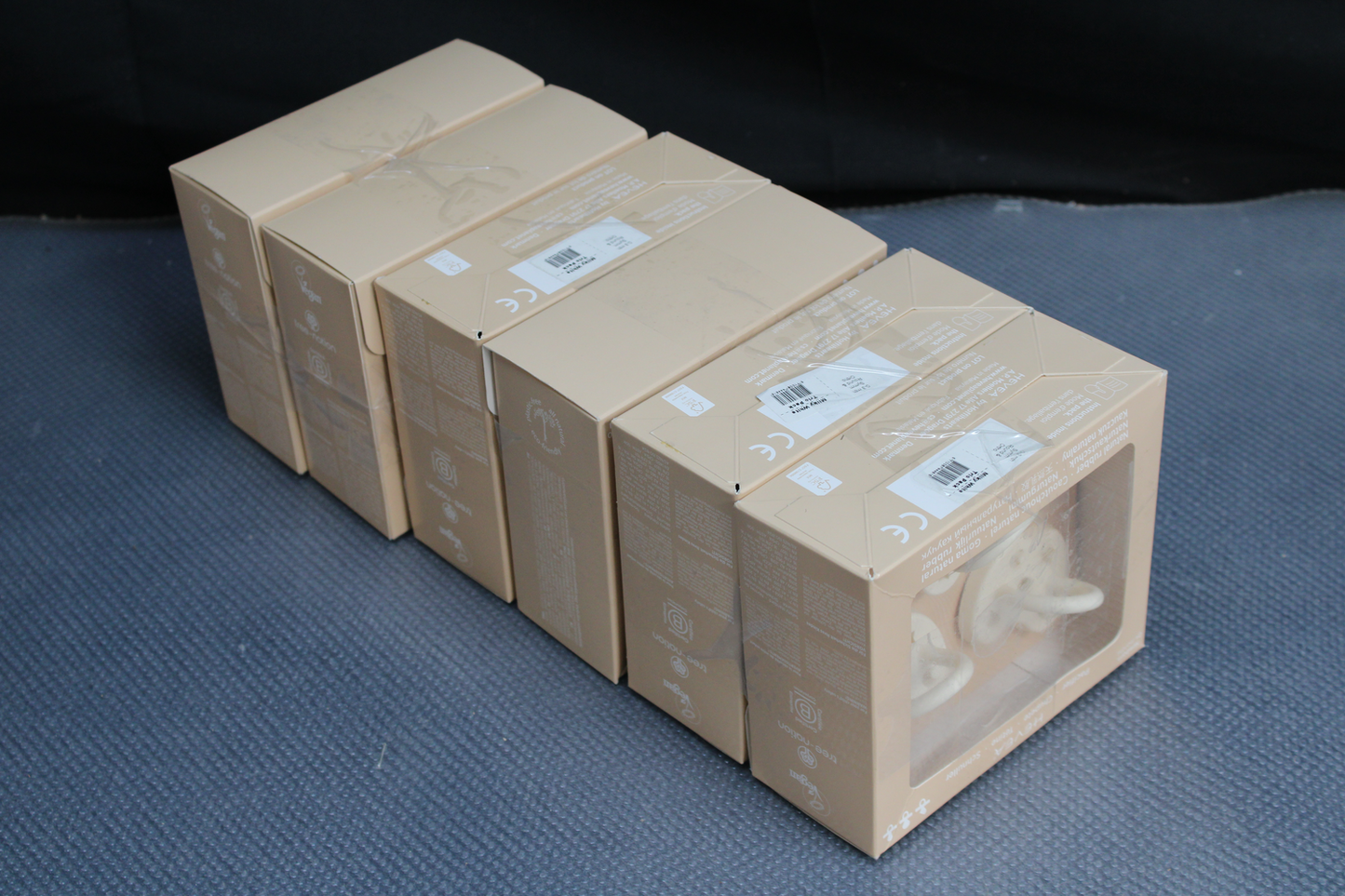 B-grade Hevea pacifiers, trial pacifiers for babies 0 months, 3-pack, Milky White, 6 sets