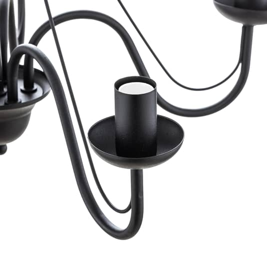 B-Ware Euluna Kronleuchter Lampe Leuchte Wohnzimmerlampe Malbo Fünfflammig E14 Schwarz