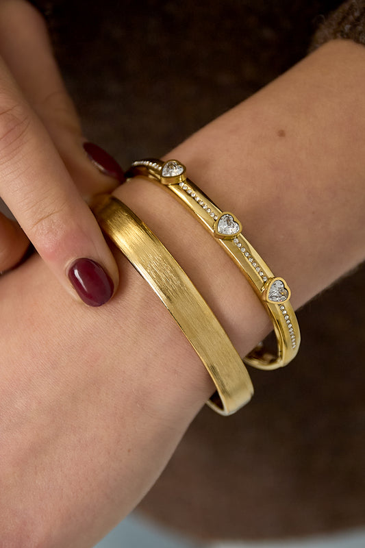 Edelstahl-Armreifen, rund, lässig, schlicht, Serie für Damenschmuck