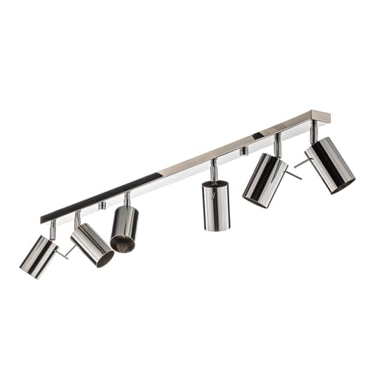 B-grade Euluna ceiling spotlight, round, chrome, six-light Linear823