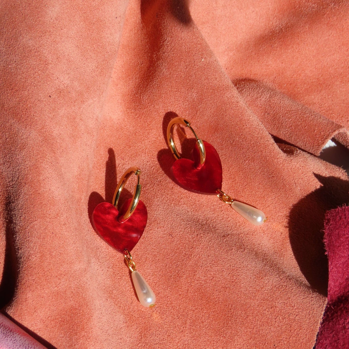 Endlessly in Love Hoop Earrings - Heart Earrings