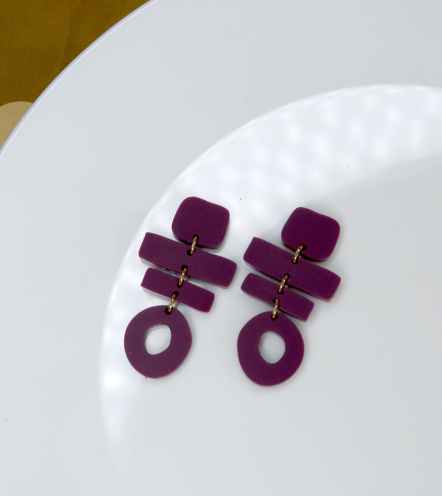 Plum Woodwork Acryl Ohrringe mit Edelstahlstecker