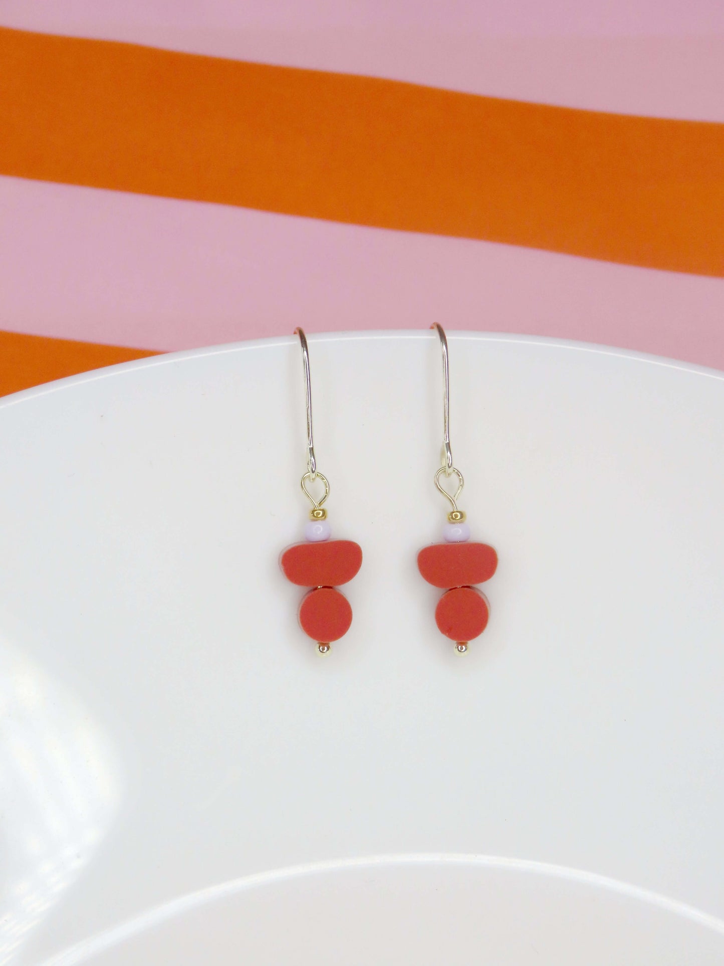 Color Treats Ohrringe terracotta flieder mit gold filled Elementen