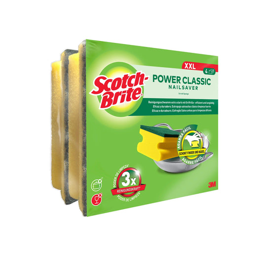 Scotch-Brite® Classic Griffschwamm XXL, 4 Stück pro Packung | Packung (1 Stück)
