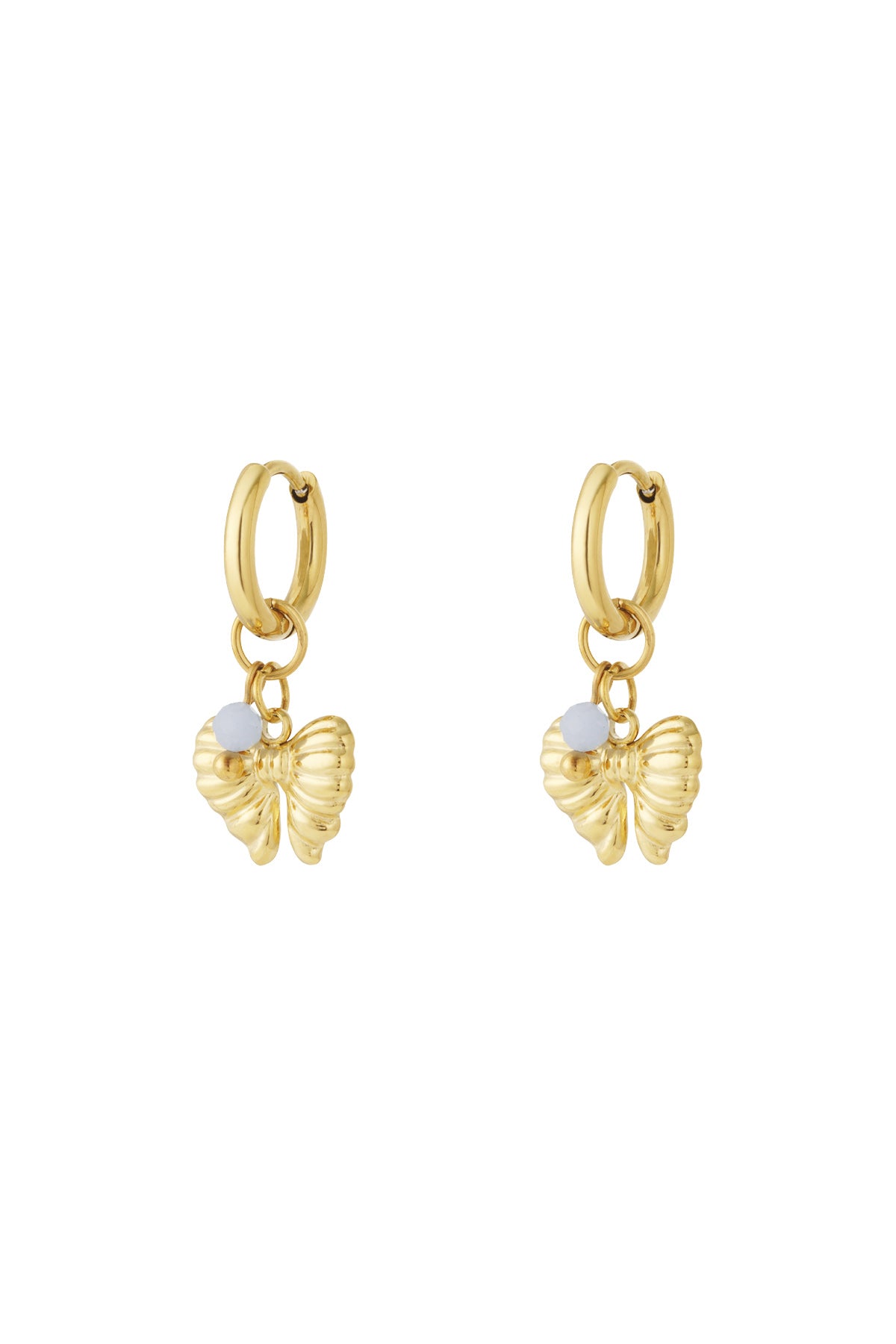 Ohrringe mit hängendem Schleifenanhänger und Perle