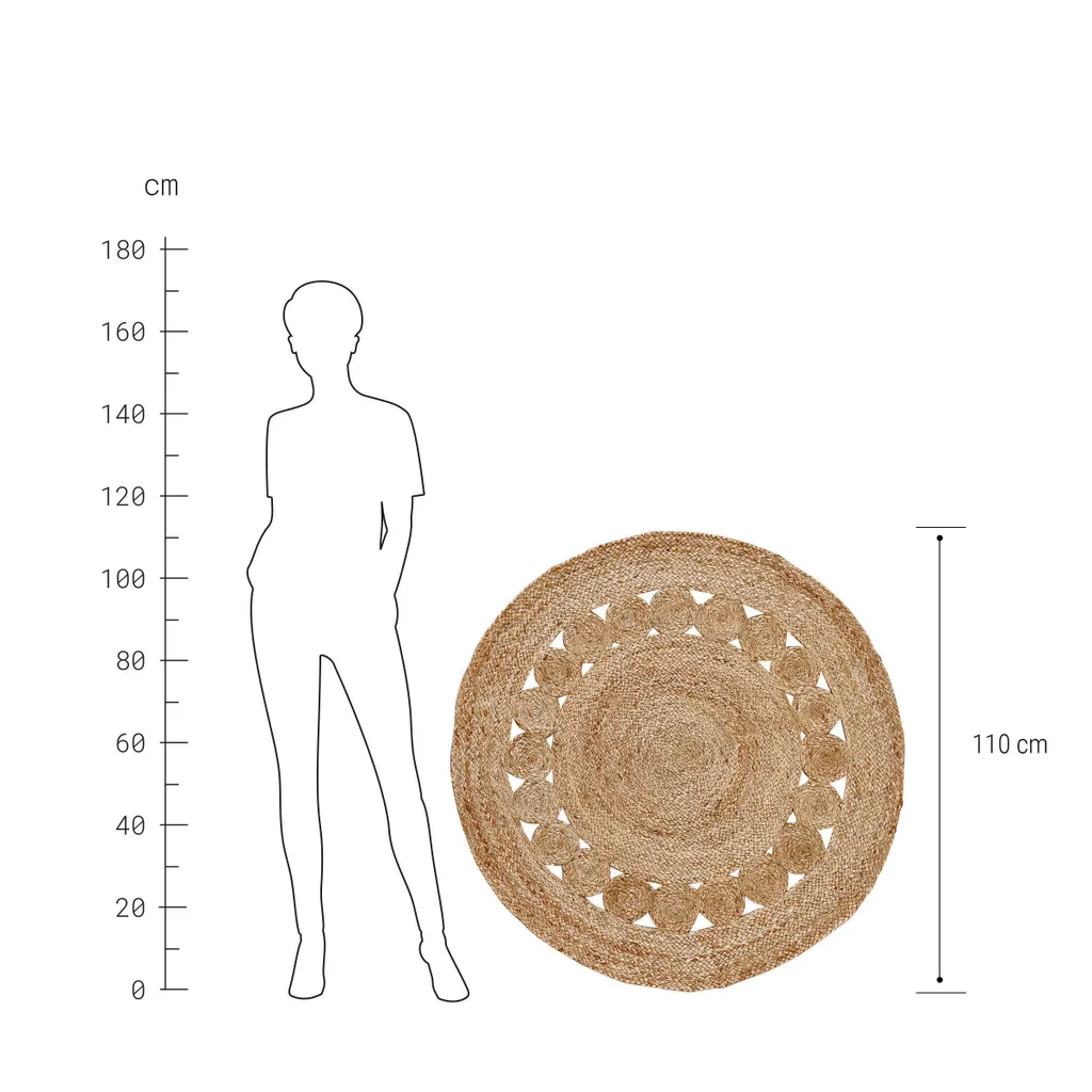 B-flokks All Nature hampmotta með götuðu mynstri, teppi, gólfmotta, gólfefni