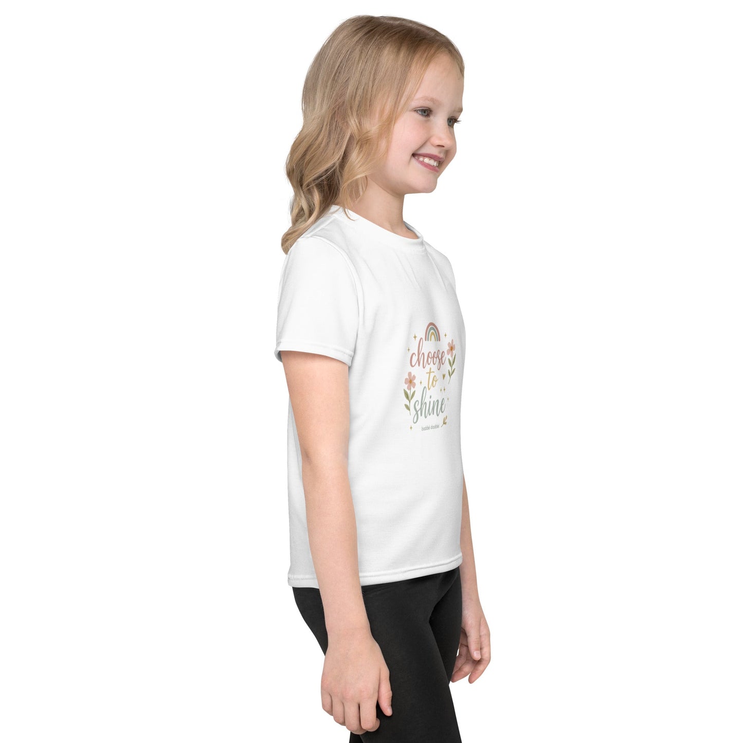 Kinder T-Shirt Choose to Shine Weiß – Strahlend schön im Baddeldaddel Design!