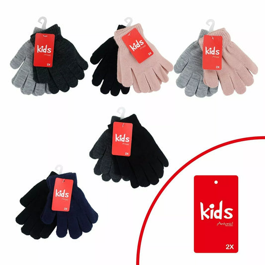 2er Pack Kinder Handschuhe » Doppelpack Kinderhandschuhe » Fingerhandschuhe in 2 Farben
