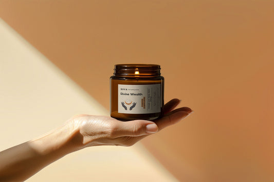 Guðdómlegur auður, handgert sojakerti