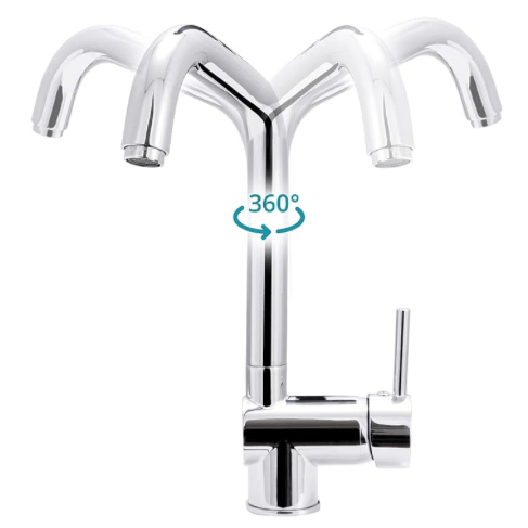 Aqua-Su "Larina" Spültisch-Einhebelmischer (umlegbar, chrom)