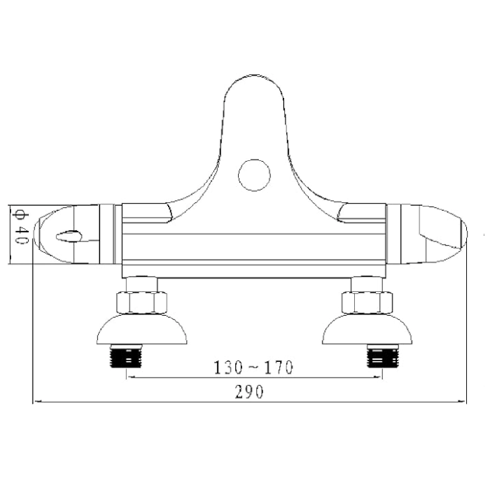 Aqua-Su "Rome" Thermostat-Wannenarmatur (chrom)