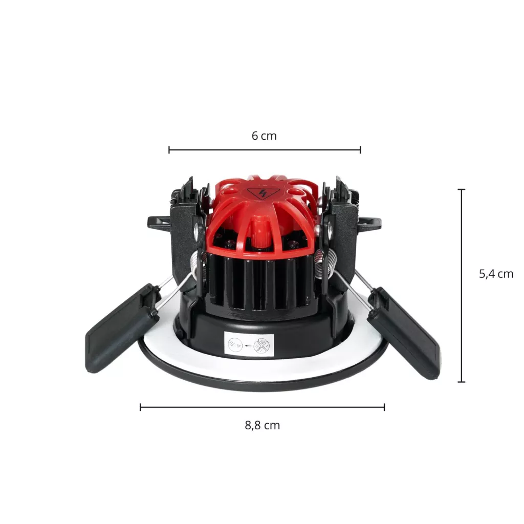 Innfelld ljós Arcchio Elmon LED í B-flokki, innfelldur kastari, LED lampi, svart, IP65, 2 stykki