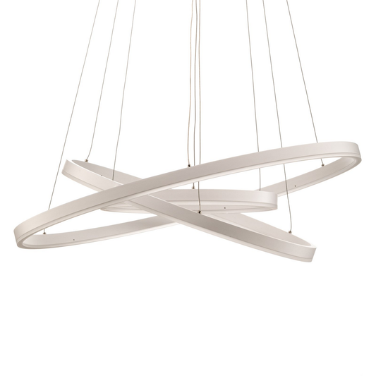 B-flokks Arcchio LED hengiljós Albiona hvítt 3 hringir ø 80 cm borðstofa