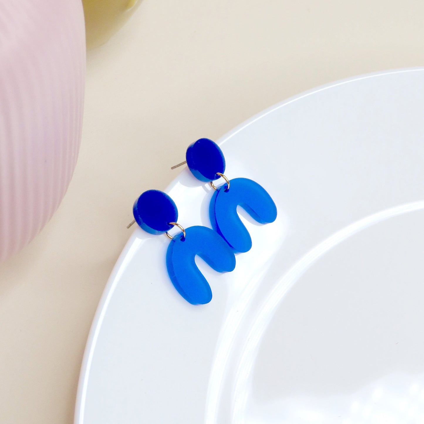 Tintenblau Arch Bogen Ohrringe