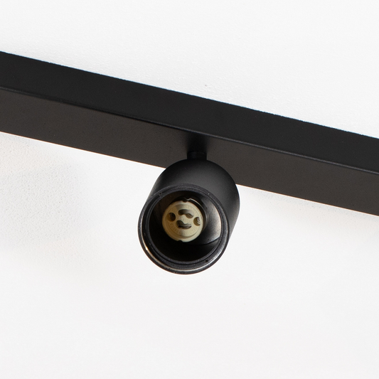 B-flokks Argon loftkastari Sado svart stál stillanleg 3 ljósa langur lampi