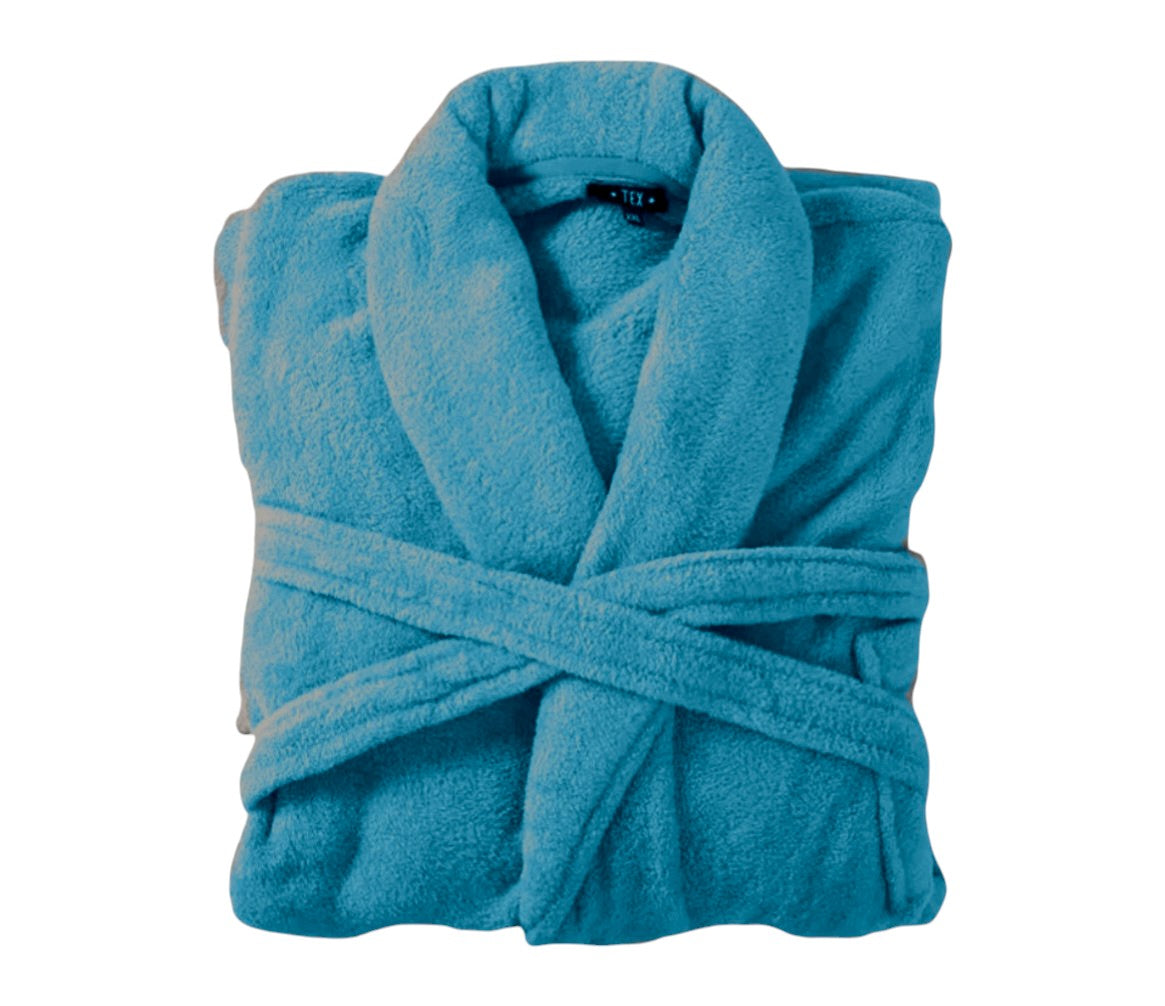 Bademantel flauschig » Saunamantel in Teddy-Plüsch Qualität » leichter/dünner Morgenmantel 100 cm lang » unisex
