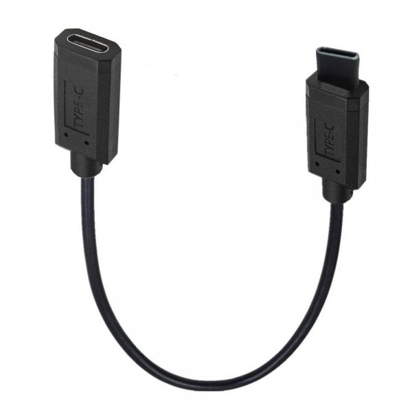SYSTEM-S USB 3.1 Gen 2 Type C snúra 30 cm karlkyns í kvenkyns 10 Gbit/s 100W rispuvörn