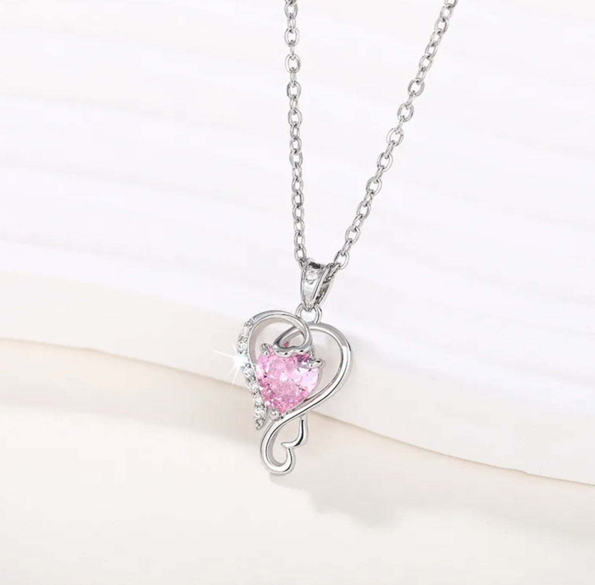 Kette mit Anhänger aus Edelstahl, Romantic Heart, 45cm