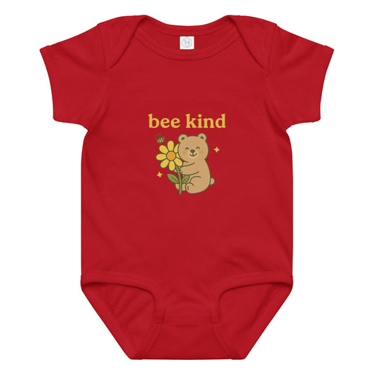 Fröhlich & freundlich – Baby-Body „Bee Kind“ im Baddeldaddel Design