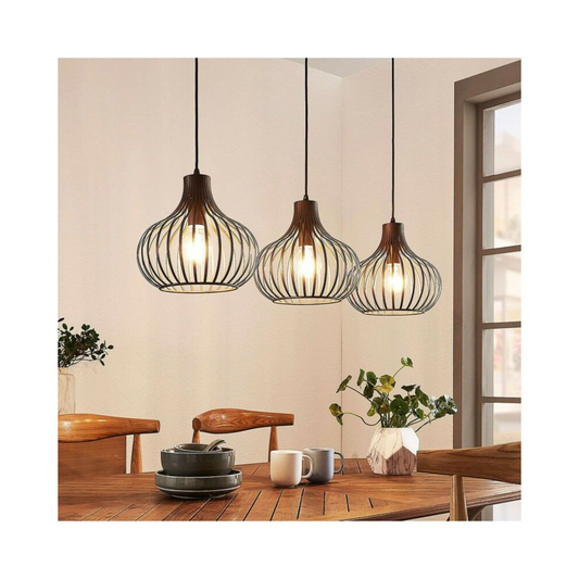 B-stock Lindby Frances hanging lamp hanging lamp living room lamp 3 fl. E27 Brown905